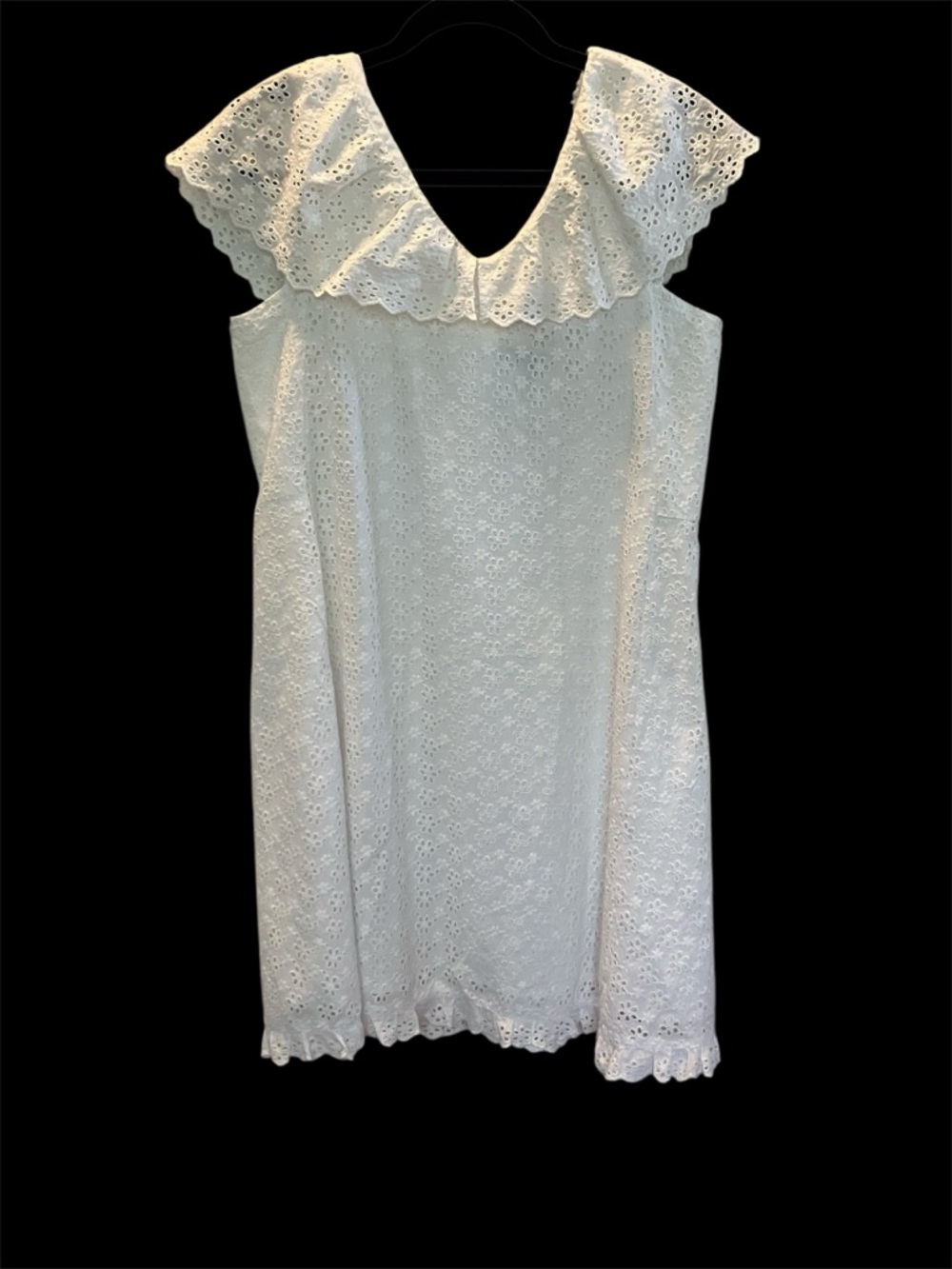 Hatley White Organic Cotton Eyelet Shift Dress